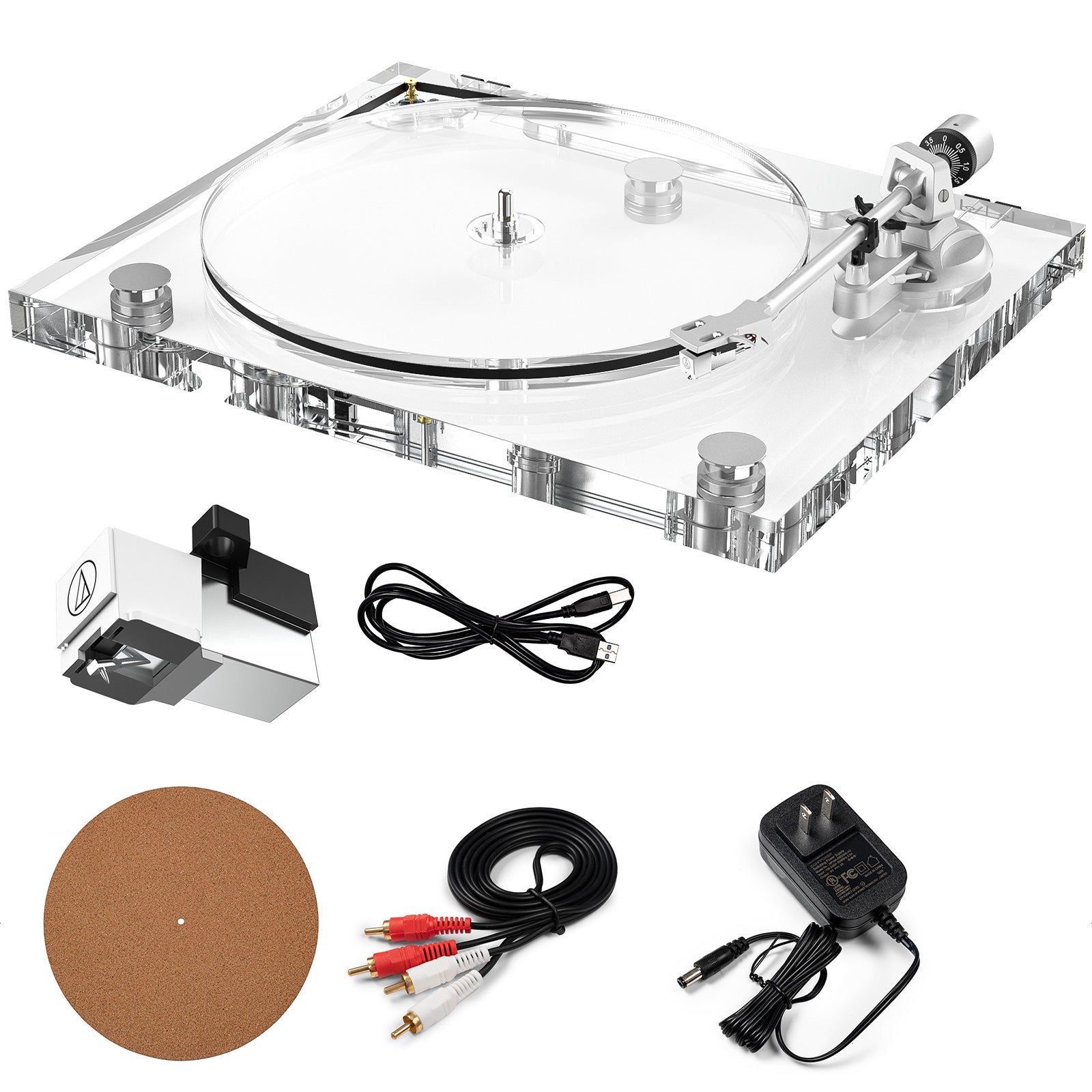 Platine Vinyle Transparente Bluetooth – Design Hi-Fi Premium | AVA Glas
